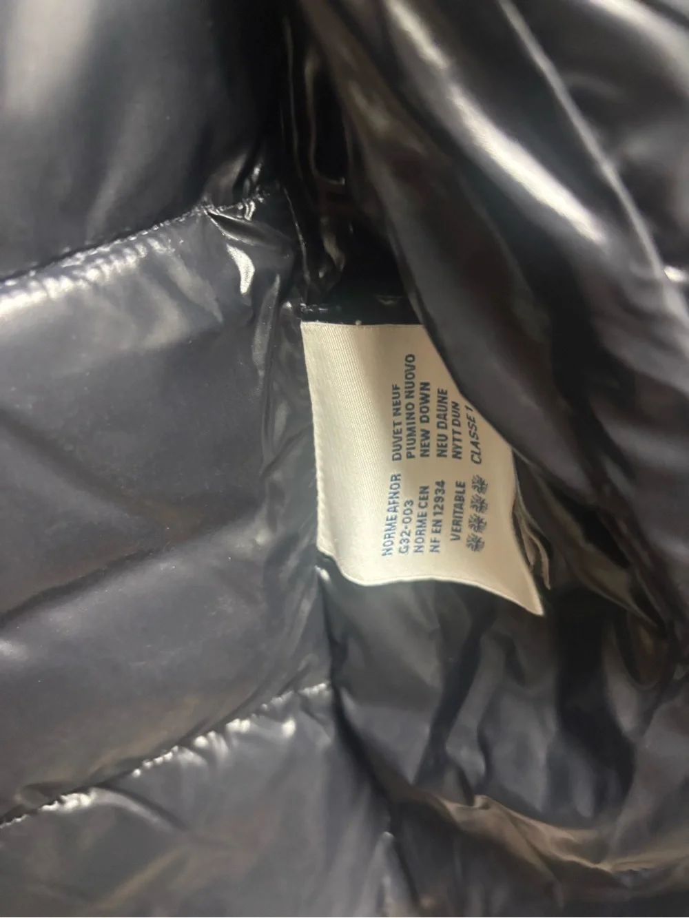 Moncler Shiny Black Quilted Down Vest with Logo Patch
